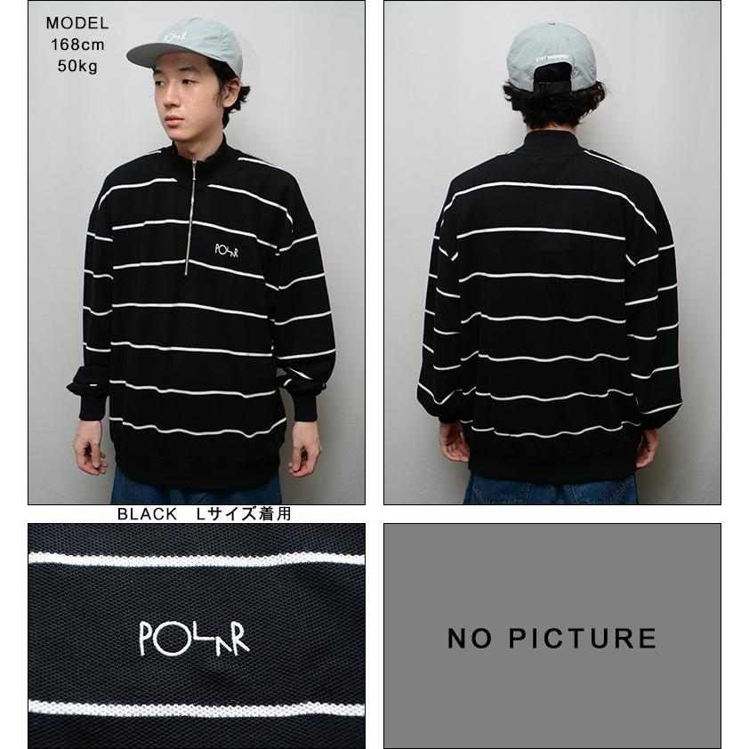 POLAR SKATE CO. STRIPE ZIP NECK SWEAT SHIRT ポーラースケート