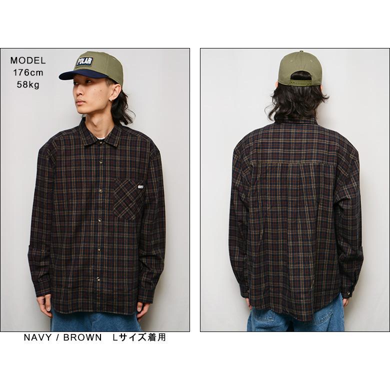 ポーラースケートカンパニー シャツ POLAR SKATE CO. MITCHELL L/S FLANNEL SHIRT ネルシャツ チャックシャツ ポーラー スケート スケーター｜pajaboo｜06