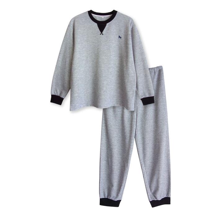 パジャマ メンズ 内側が綿100% 長袖 春 秋向き スウェット上下 リブ