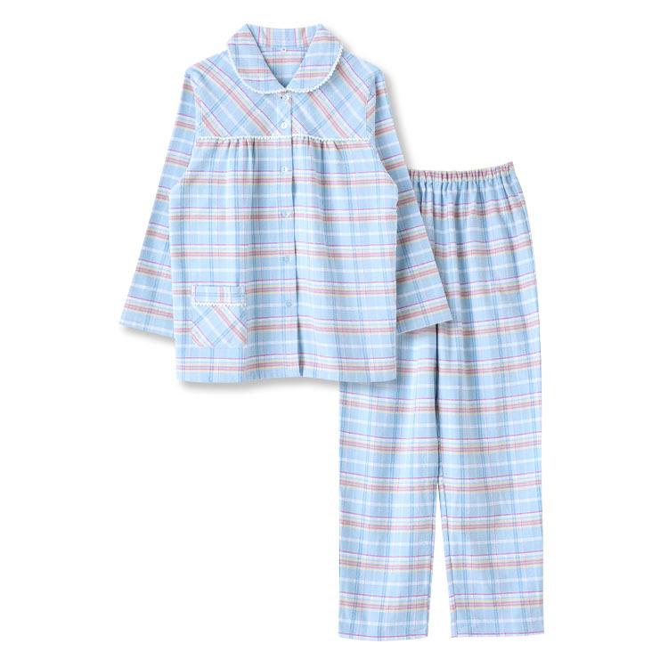 パジャマ キッズ 女の子 綿100％ 長袖 冬 前開き ボタン 厚手のネル