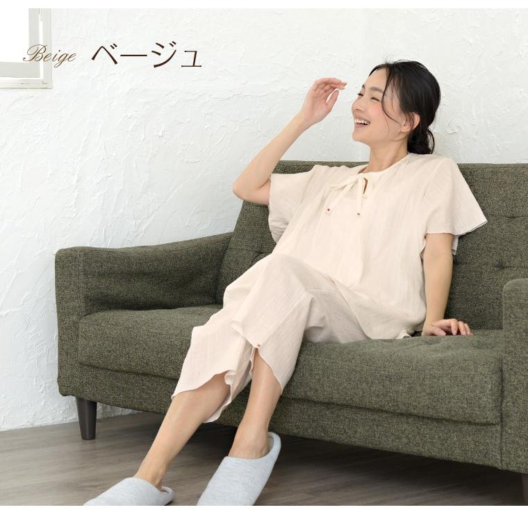 パジャマ レディース 夏 半袖 丸首 かぶり 二重ガーゼ 国産上質綿 超 パジャマ レディース 夏 半袖 丸首 かぶり 二重ガーゼ 国産上質綿 超
