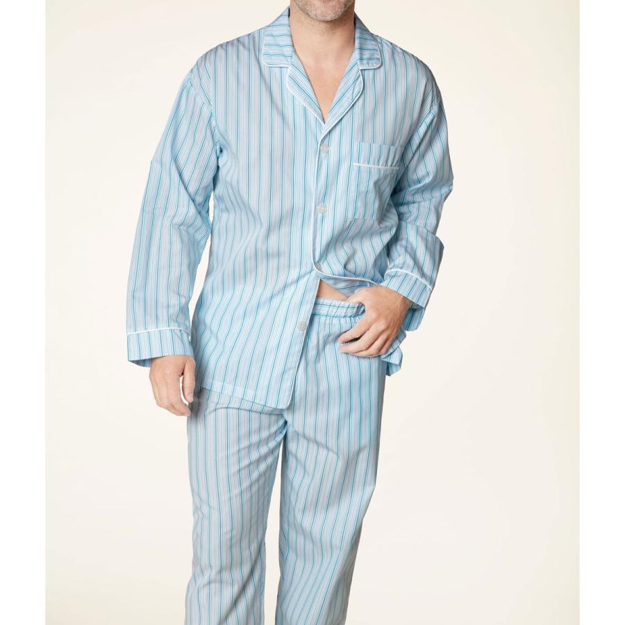 残りわずか パジャマ メンズ ブランド 前開き 長袖 綿 Bedhead Pajamas ベッドヘッドパジャマズ Turquoise Stripe 100 の保証 Zoetalentsolutions Com