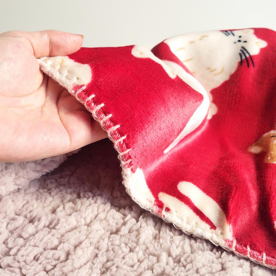 ブランケット 3way ひざ掛け 裏ボア スワンネル フランネル ボア付き 2