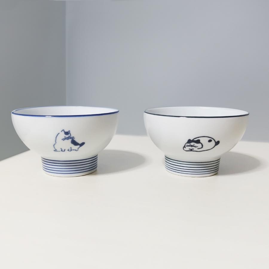 ねこ お茶碗 猫 波佐見焼 日本製 三百十日商店 陶磁器 ご飯茶碗 和食器