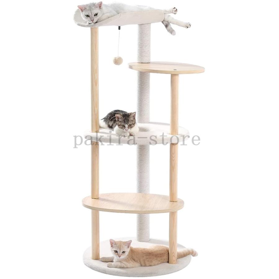 海外輸入 キャットタワー ねこのおもちゃ 運動不足解消 おしゃれ シンプル 手触り 木製と融合