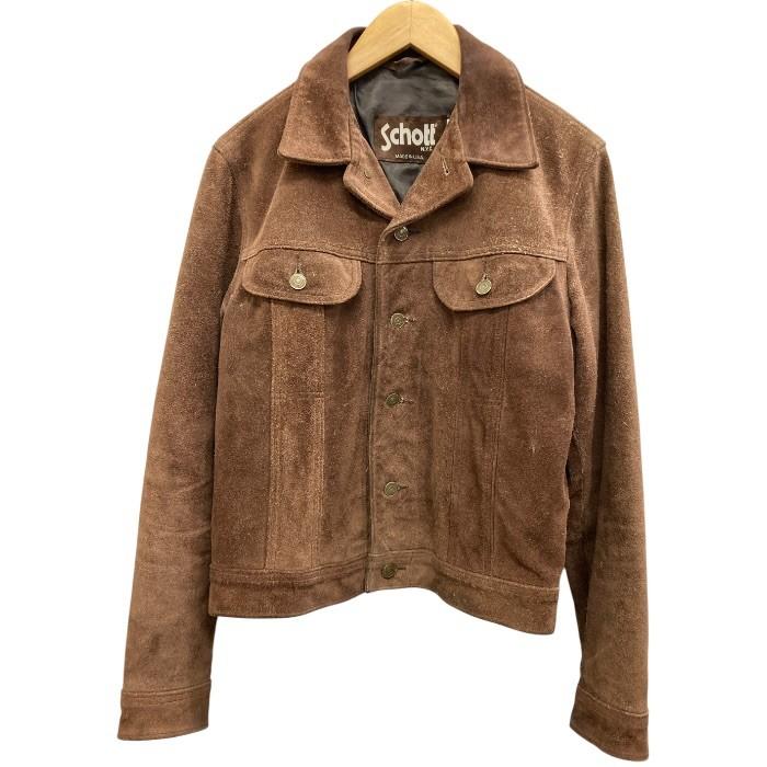 Schott/ショット/3rbタイプ/スエード/トラッカージャケット/ブラウン/サイズ40/メンズ/アウター/fb4233 Schott/ショット/3rbタイプ/スエード/トラッカージャケット/ブラウン
