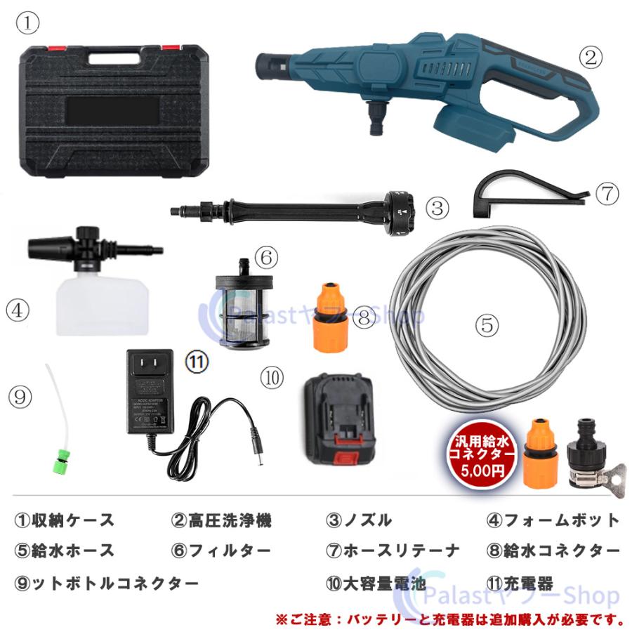 12Mpa】高圧洗浄機 コードレス 充電式 マキタ バッテリー対応 3段階