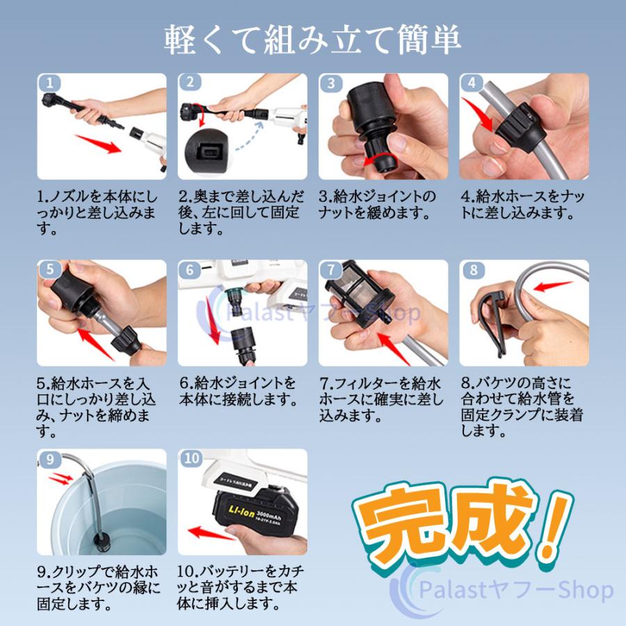 12Mpa】高圧洗浄機 コードレス 充電式 マキタ バッテリー対応 3段階