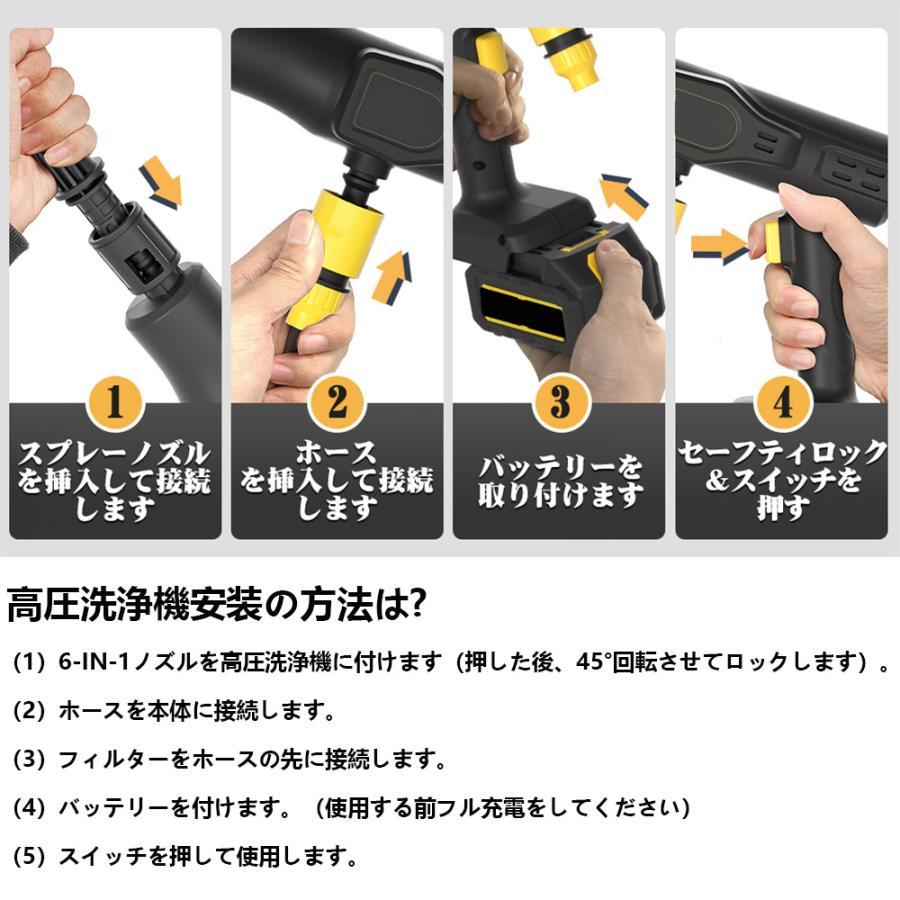 高圧洗浄機 2025 充電式 コードレス マキタバッテリー対応 8MPa 6in1多 