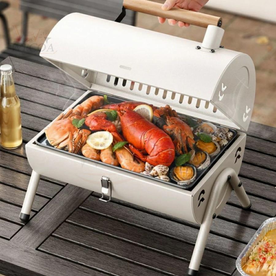 バーベキューコンロ 折りたたみ 小型 2〜4人用 3〜6人用 BBQコンロ ステンレス 送料無料 ファイアグリル 焚火台 コンロ グリル おしゃれ コンパクト 収納 軽量_14