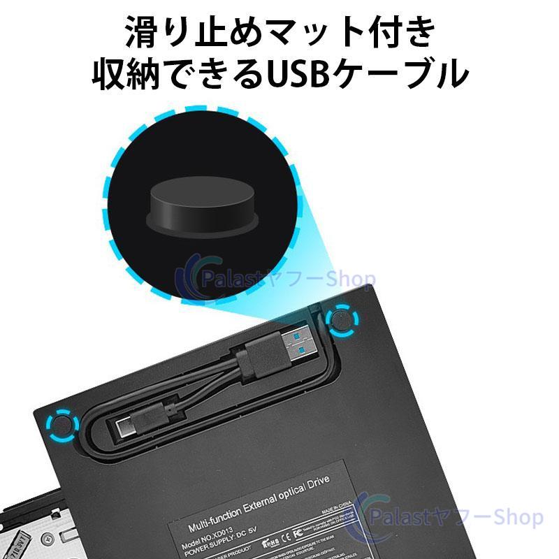 DVDドライブ マルチ 外付け 7in1 USB 3.0 DVD CD Type-C パソコン