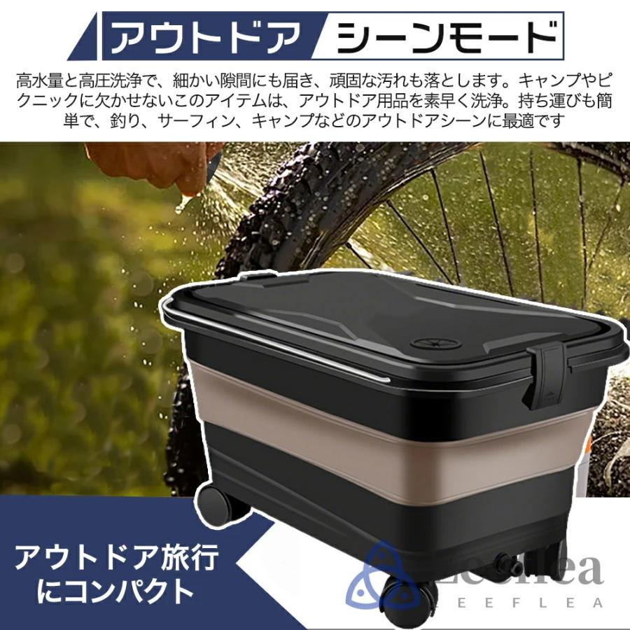 高圧洗浄機 コードレス 充電式 7MPa 23L折り畳みバケツ ペットボトル