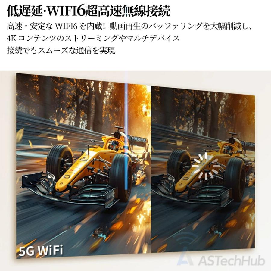 プロジェクター 小型 家庭用 Android搭載 4K対応 高輝度 25000LM 自動台形補正 5G/WiFi6 Bluetooth5.2 静音 壁 スマホ iPhone/Switch対応 ホームシアター 2026 |  | 06