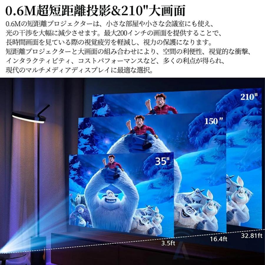 プロジェクター 小型 家庭用 Android搭載 4K対応 高輝度 25000LM 自動