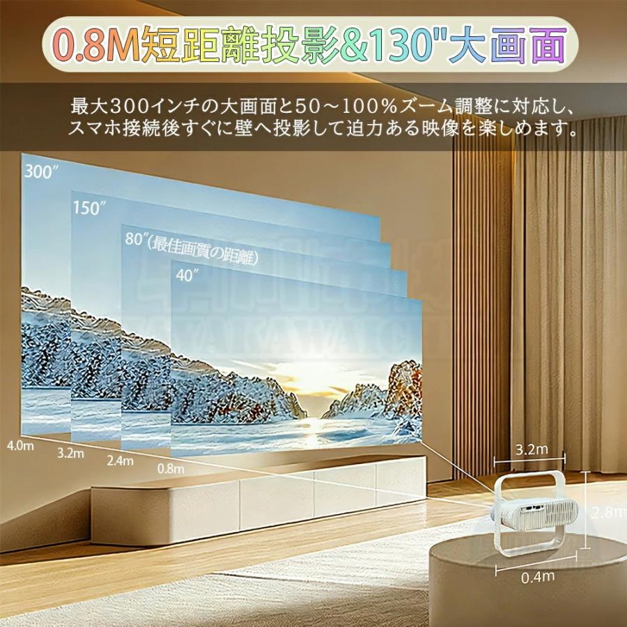 プロジェクター 家庭用 天井投影 1080P&4K対応 35000LM 自動フォーカス