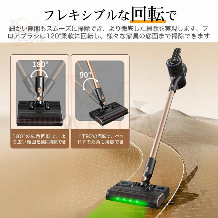 掃除機 コードレス 乾湿両用 55000pa サイクロン式 自立式 強力吸引力