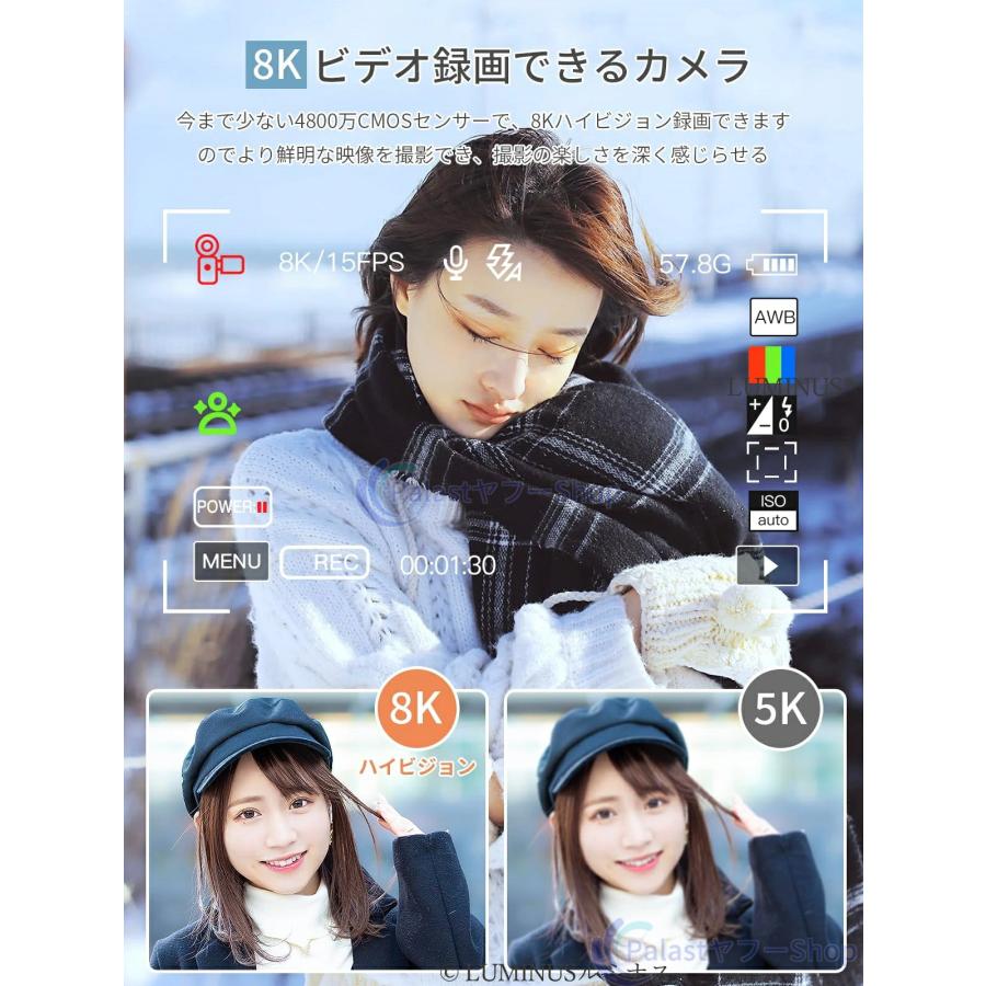 デジカメ デジタルカメラ 8k 8800画素 18倍ズーム ビデオカメラ 安い