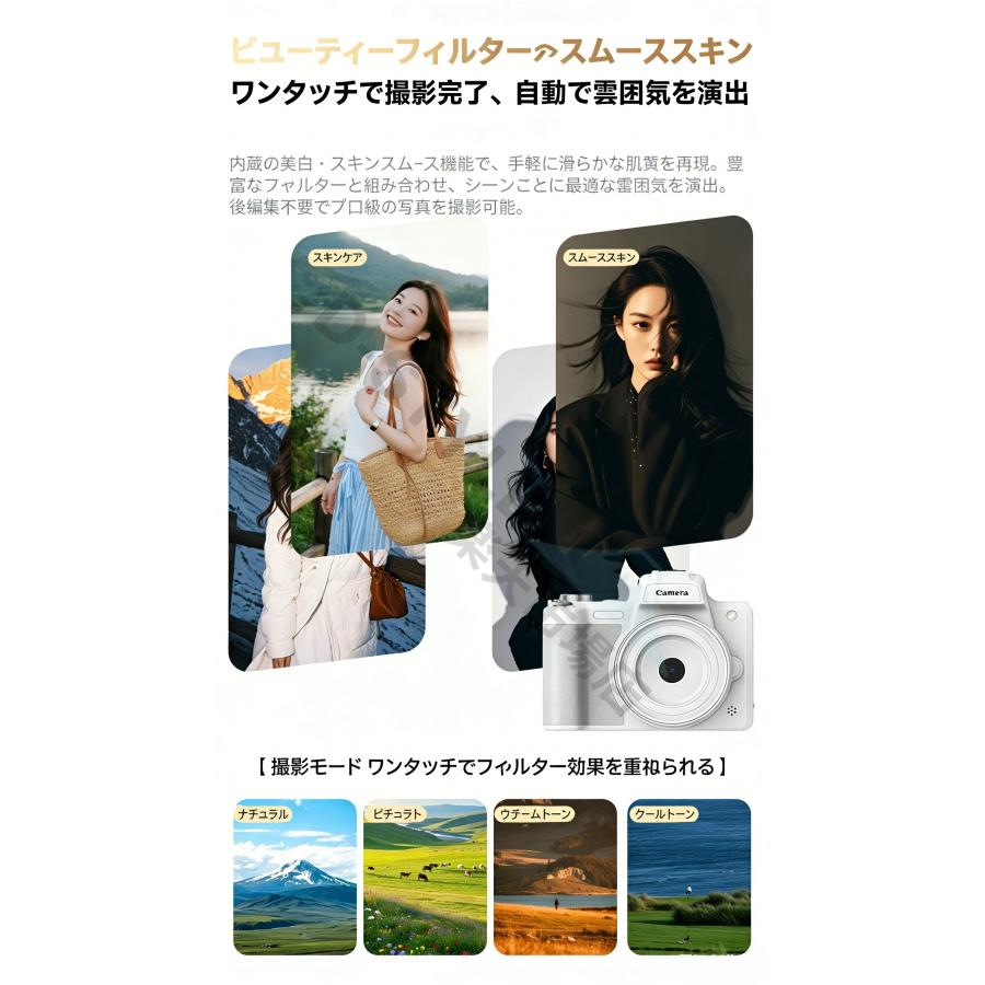 デジタルカメラ デジカメ 4K 6800万画素 ミラーレス一眼カメラ 2.8