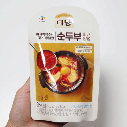 冷蔵 CJダダム スン豆腐チゲの素 140g スンドゥブチゲ ヤンニョム 韓国