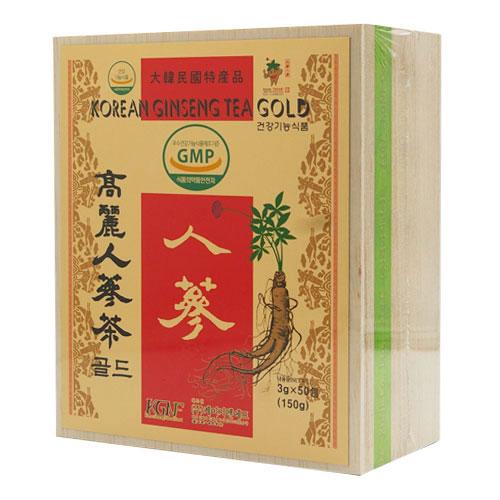 高麗人参茶GOLD 木箱 3g×50包・粉末タイプ 風邪予防対策 健康茶 韓国