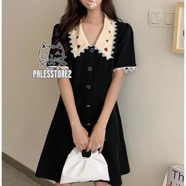 ワンピース レディース 春 夏 フェミニン 新作 春服 春夏コーデ カットレース ビックカラー ハート フロントボタン 半袖 ミニ丈 エレガント 大人 可愛い 着やせ 現品限り一斉値下げ