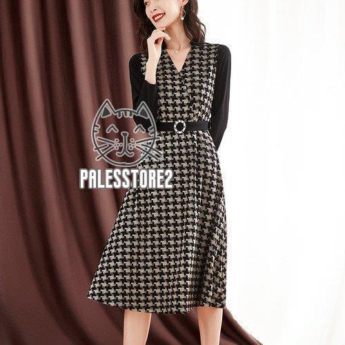 ワンピース レディース 秋春冬 コンサバ レトロ フレア 長袖 ひざ下丈 通勤 オフィス クラシカル お呼ばれ 食事会 上品 きれいめ 代 30代 可愛い おしゃれ Keser No