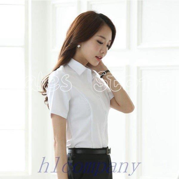 玄関先迄納品 ワイシャツ半袖レディースブラウスシャツ半袖シャツトップスおしゃれ通勤通学細身無地夏 半袖 サイズ 3xl Www Fattoriabacio Com