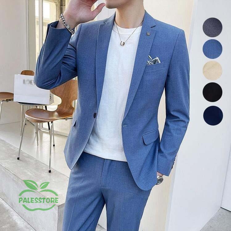 スーツ メンズ シングルスーツ スリムスーツ ビジネススーツ セットアップ メンズスーツ ジャケット パンツ 韓国風 結婚式 パーティ 紳士服 2点セット お洒落 Tz Palesstore 通販 Yahoo ショッピング