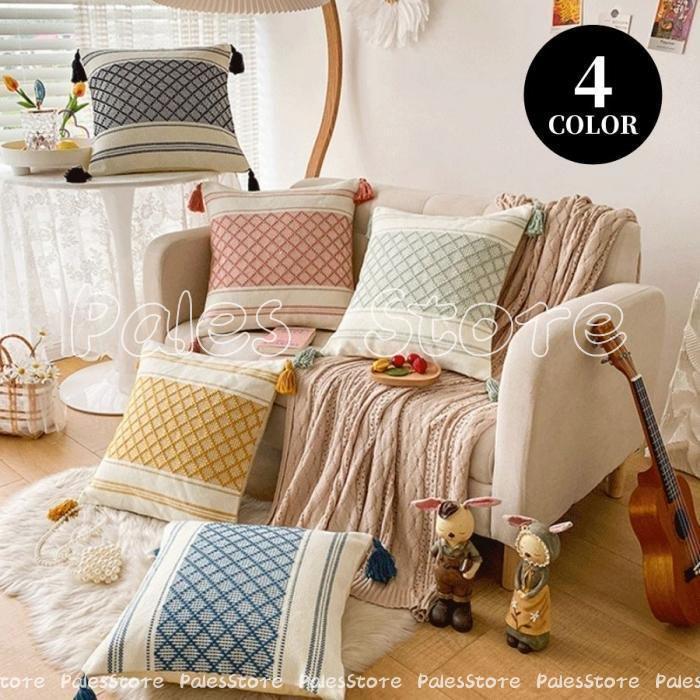 フリンジ 北欧 デザイン クッションカバー 45x45 インテリア 寝具 リビング 寝室 インテリア雑貨 カフェ 可愛い かわいい 淡色 シンプル 韓国 雑貨 Xw Palesstore 通販 Yahoo ショッピング