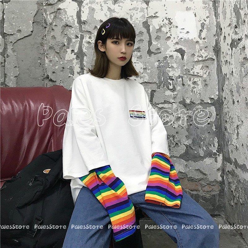トップス 店内全品ﾎﾟｲﾝﾄ2倍 トレーナー レディース 長袖 おしゃれ ゆったり 秋冬 トップス 新作 韓国系 原宿系 ヒップホップ K Pop ダンス ストリート カジュアル 柄 レインボー Mwx5bxuwin Boulevardrestaurants Com