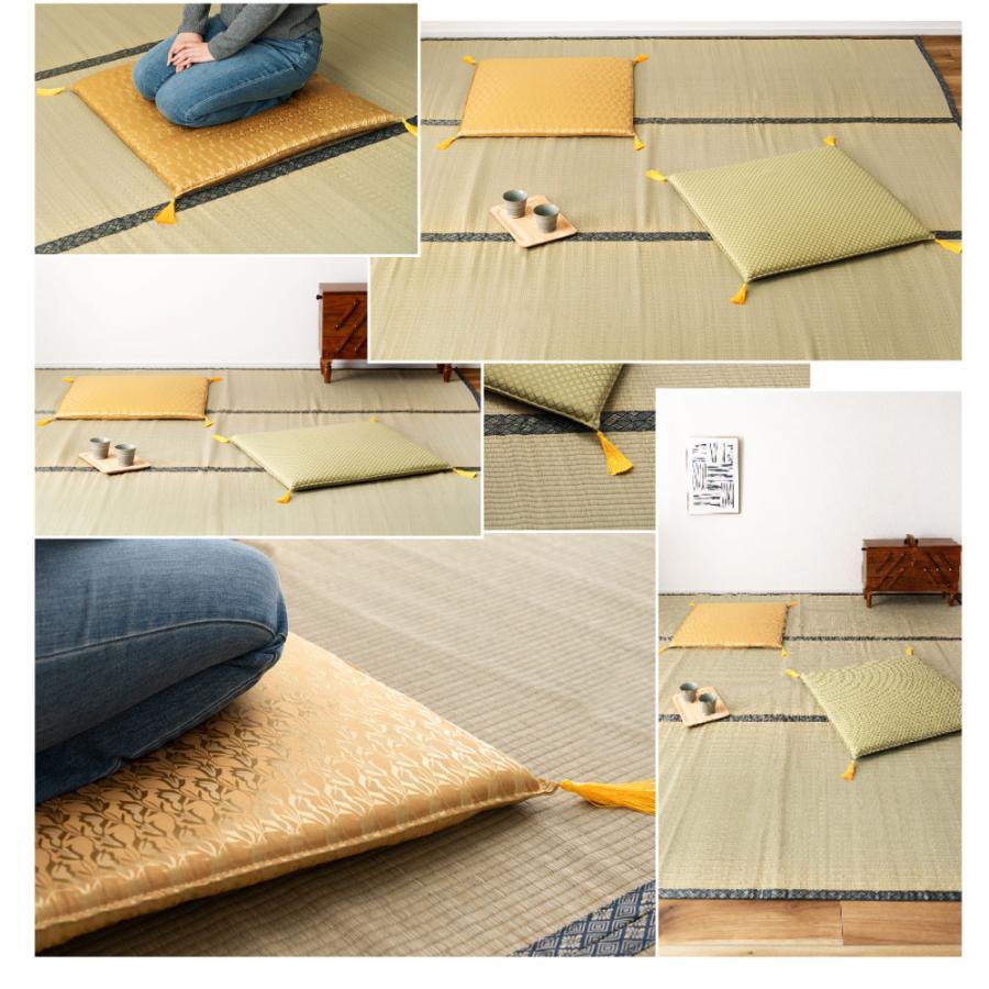 ■2721■座布団 5枚セット 54×59cm ゴールド 茶系 法事 集会 客間 来客用 寺 座布団 5枚セット 厚い 大きめ 八端判 59×63cm 日本製 綿100% 法事