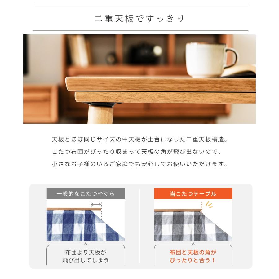 【冬の定番 即使えます！】電気こたつ 出っ張りなしヒーター搭載！ 木目が素敵！ 東谷 こたつテーブル こたつ コタツ 長方形 90 フラットヒーター