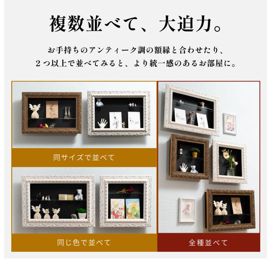 コレクションケース ウォールラック 棚板高さ調節 額縁 ディスプレイ