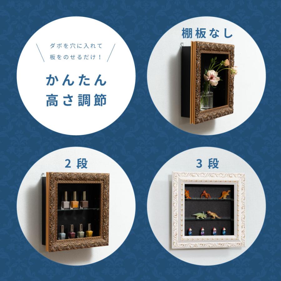 コレクションケース ウォールラック 棚板高さ調節 額縁 ディスプレイ
