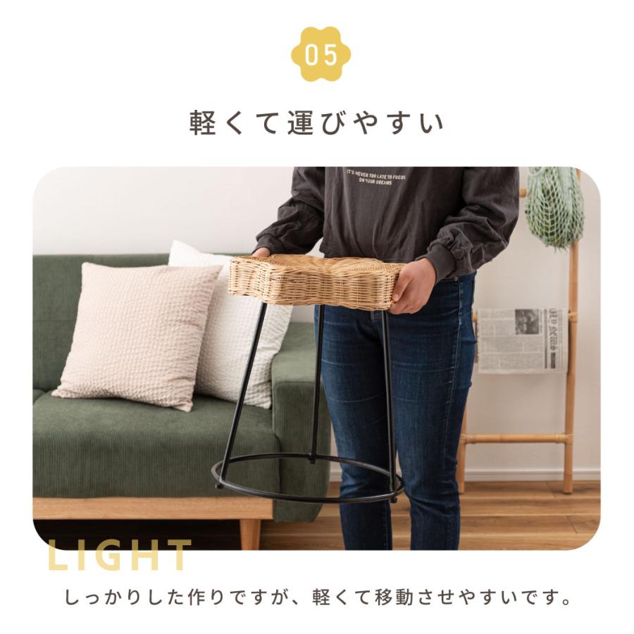 スツール ラタン 籐 サイドテーブル 高さ調整可 ベッド横 ナイトテーブル リゾート 南国 アジアン ナチュラル 和モダン チェア 高さ調整可 ディスプレイ_11