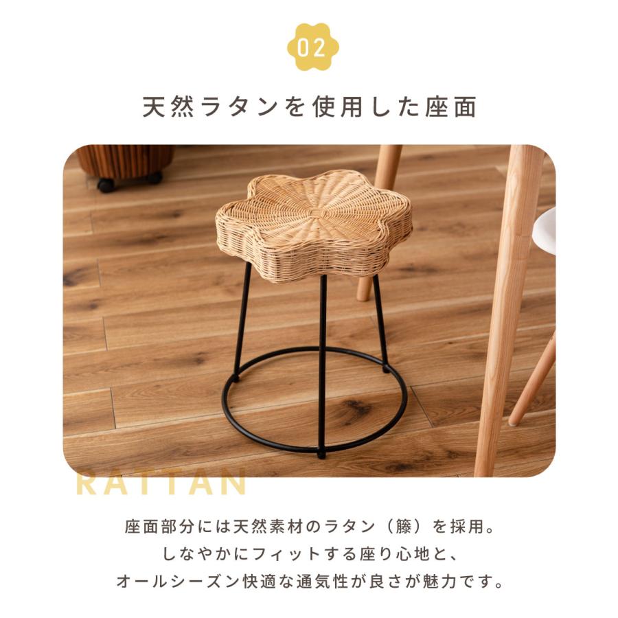 スツール ラタン 籐 サイドテーブル 高さ調整可 ベッド横 ナイトテーブル リゾート 南国 アジアン ナチュラル 和モダン チェア 高さ調整可 ディスプレイ_4