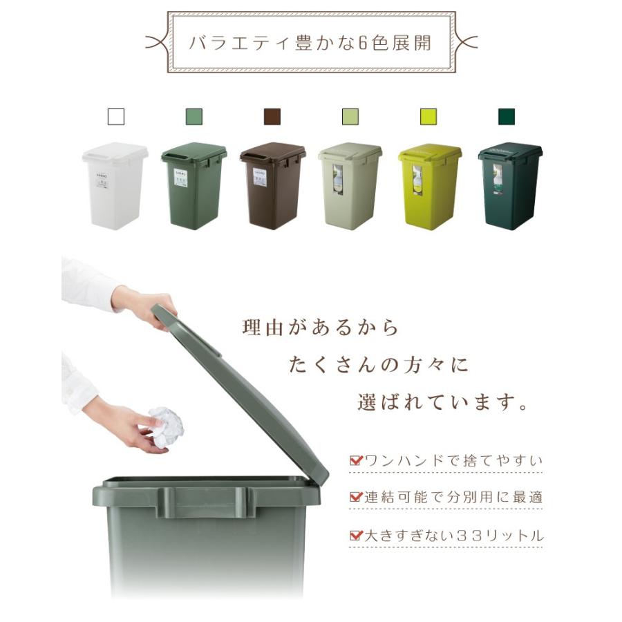 RISU（リス） ゴミ箱 33リットル おしゃれ 分別 スリム ごみ箱 蓋付き
