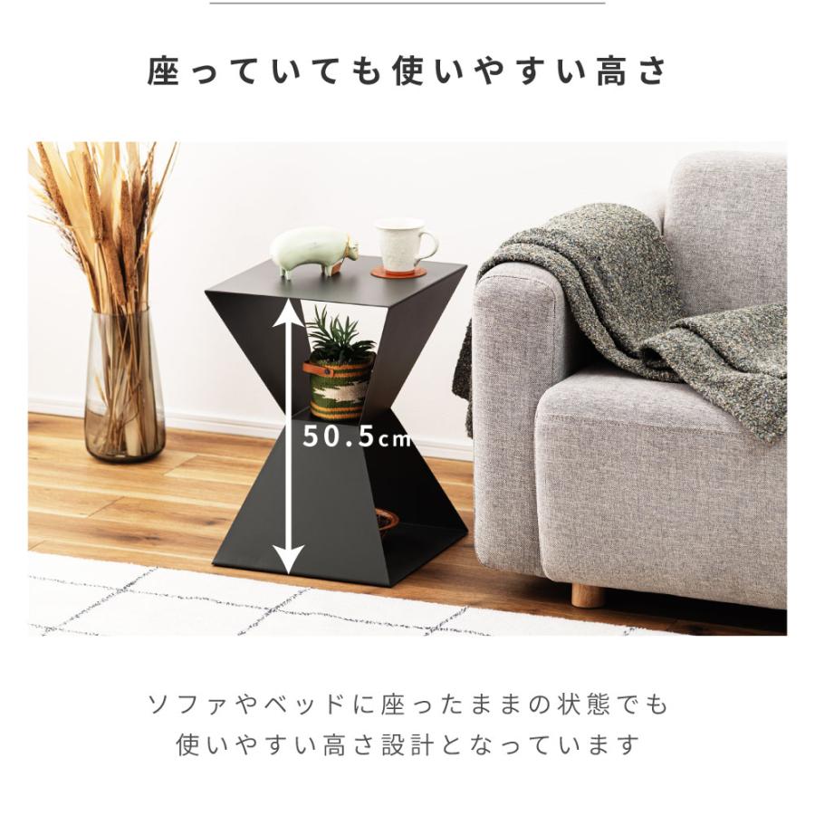 サイドテーブル おしゃれ ナイトテーブル ベッドサイド ソファサイド コンパクト 北欧 モダン レトロ スチール ペールグリーン オレンジ ダークグレー ベージュ | 東谷 | 13