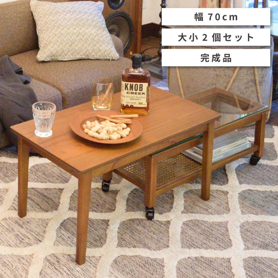 ネストテーブル おしゃれ 木製 幅70 キャスター付き ガラステーブル 収納 安い Guy 658 パレットライフ 通販 Yahoo ショッピング