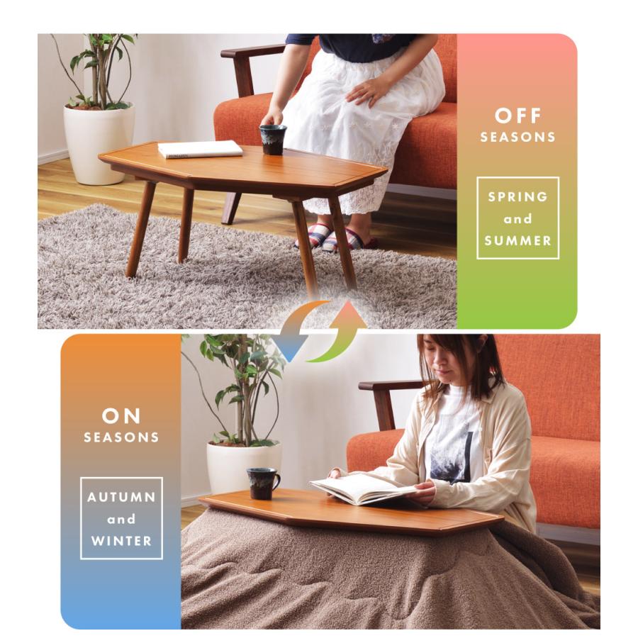 東谷 こたつ テーブル 木製 天然木 コンパクト こたつテーブル 80×50cm