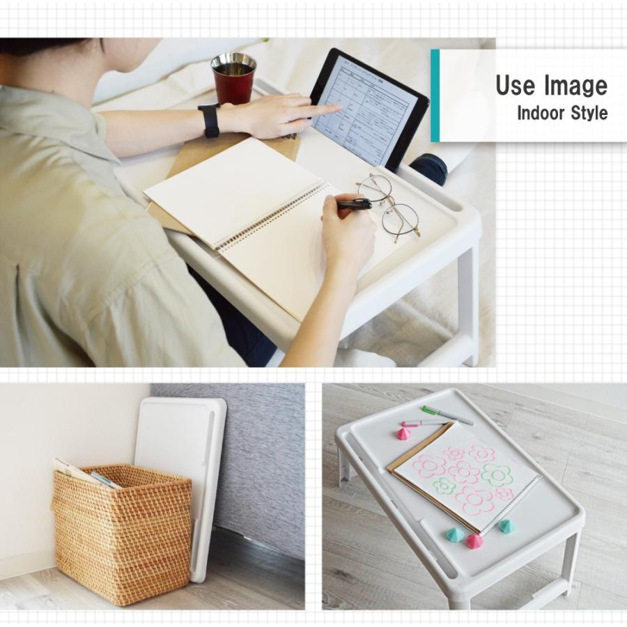 東谷 ミニテーブル 折りたたみ プラスチック おしゃれ 白 コンパクト