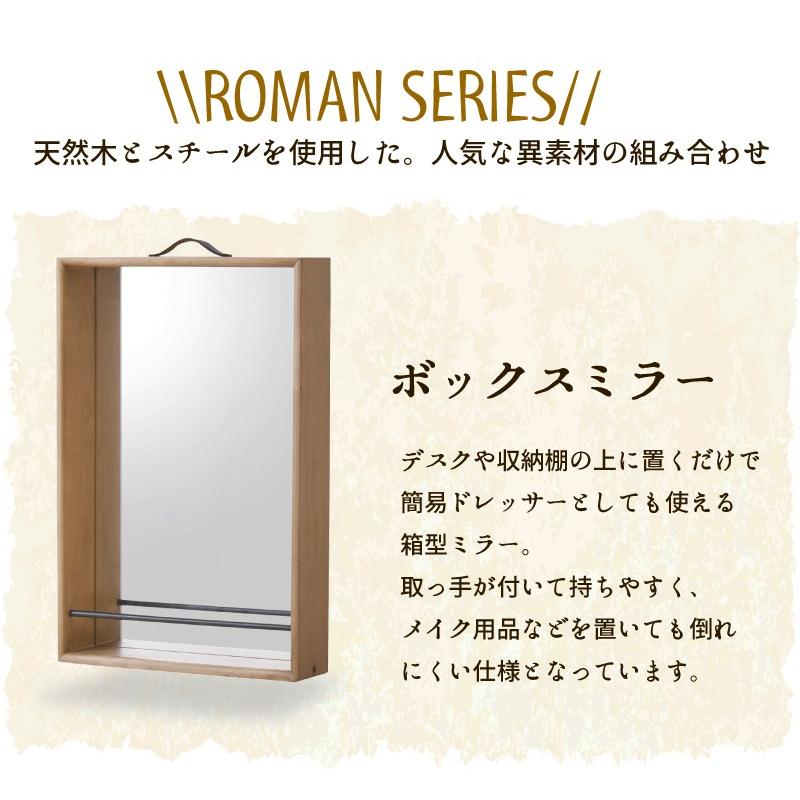 東谷 鏡 ミラー 箱型 取手付き 収納 四角 木製 強化ミラー カントリー