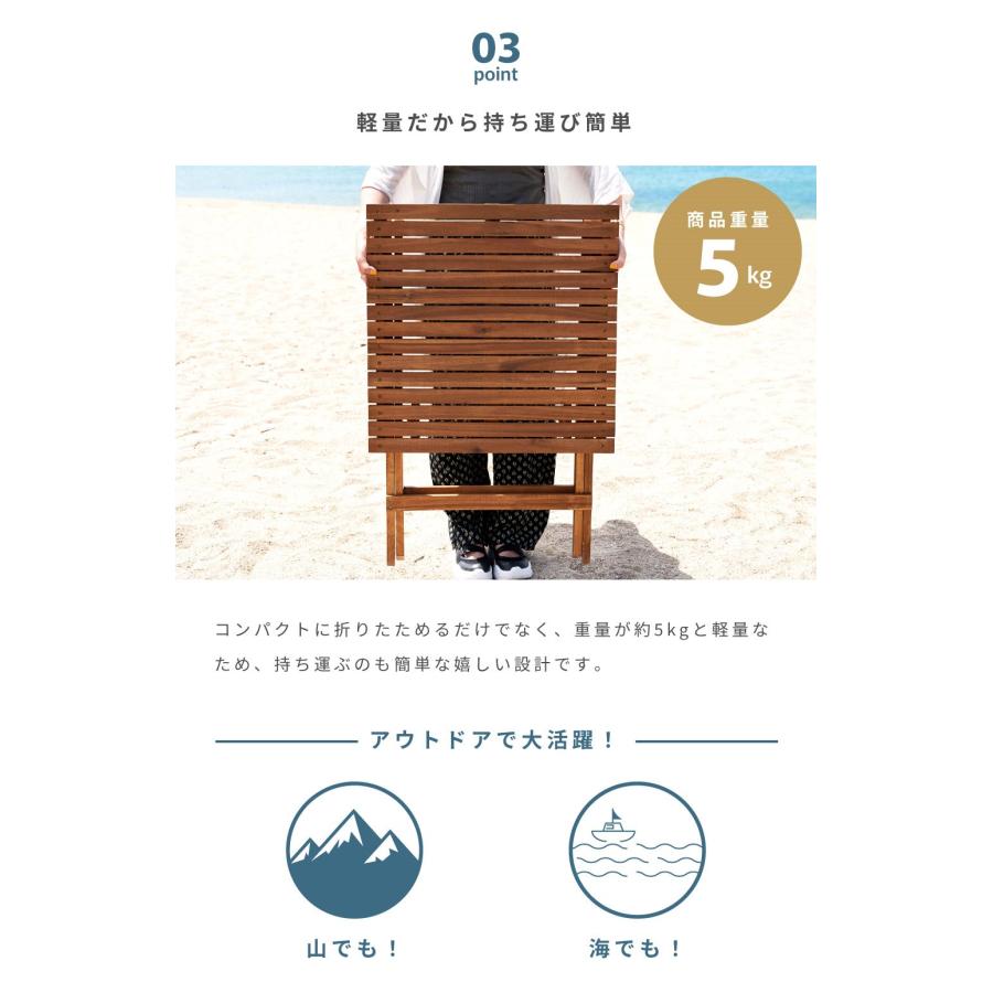 アウトドア キャンプ折り畳み式の木製のテーブル60×52×44（ブナ）