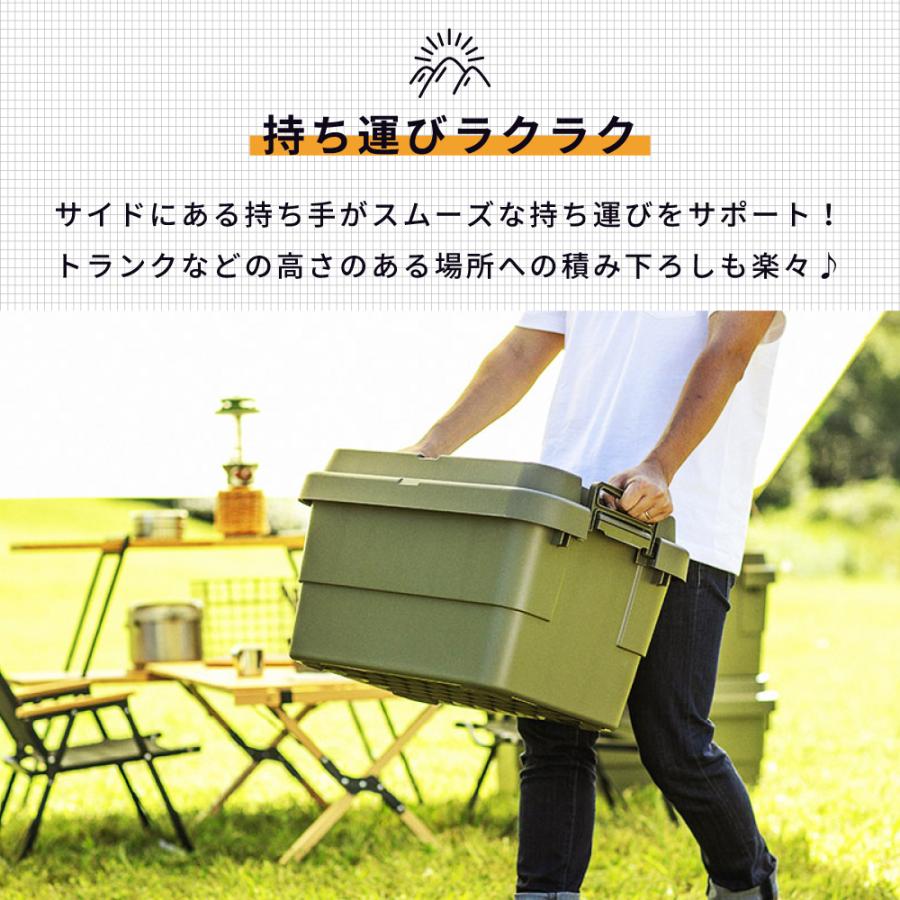 kuriトランクカーゴ　グリーン 50リットル　2個セット 東谷 コンテナボックス 2個セット 収納 キャンプ スタッキング