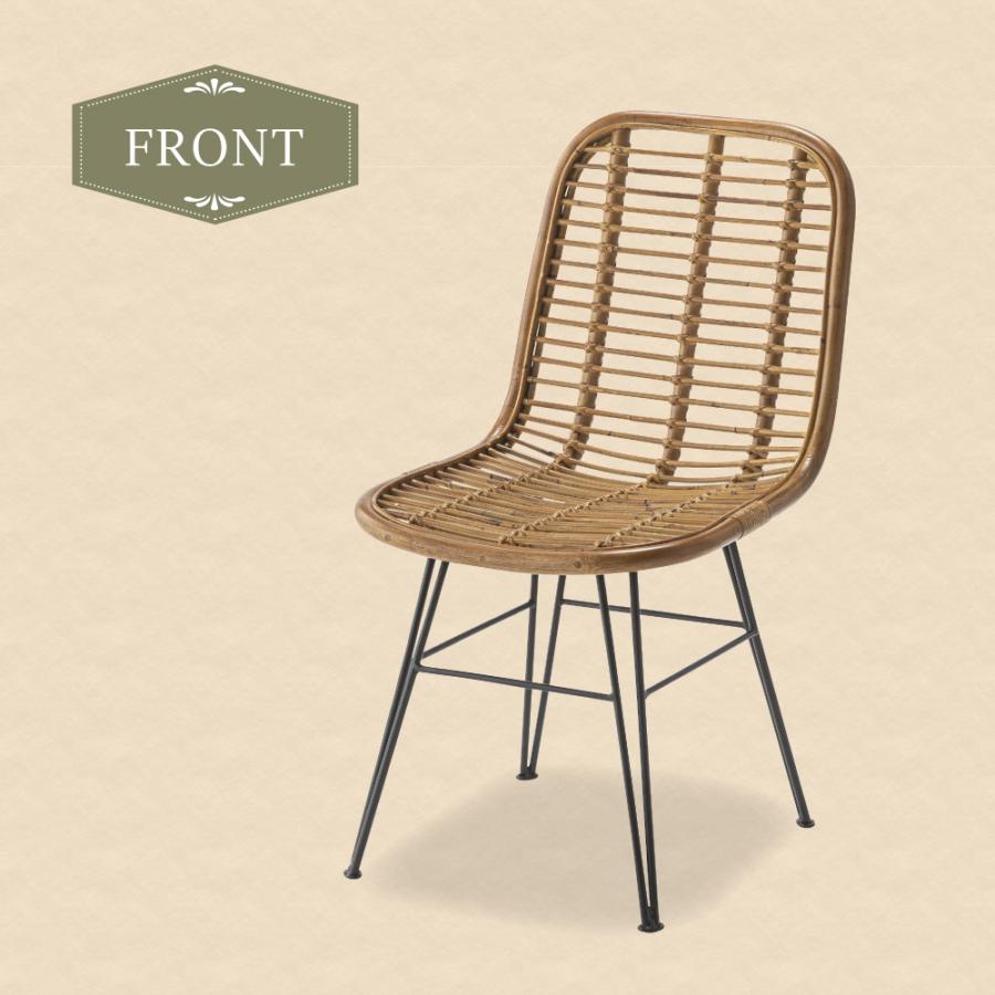 東谷 ダイニングチェア ナチュラル ラタン 籐 スチール リゾート 南国