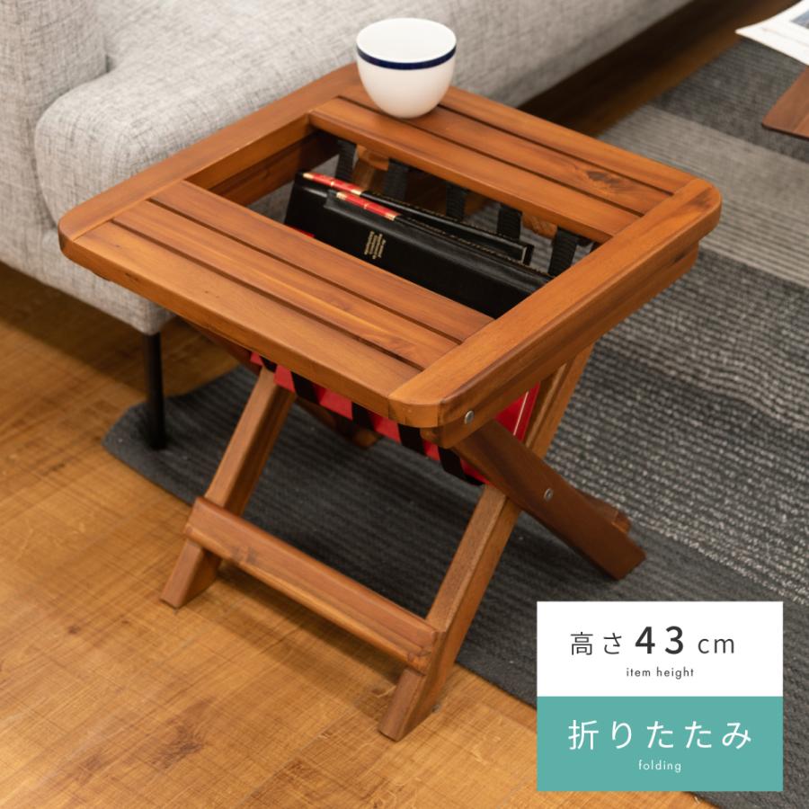 サイドテーブル 折りたたみ おしゃれ マガジンラック 木製 天然木 アカシア テーブル 新生活 Vet 102 パレットライフ 通販 Yahoo ショッピング