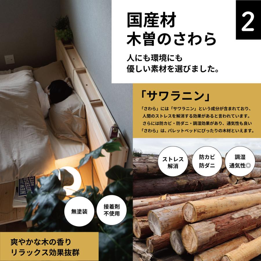 木製パレットベッド　シングルサイズ　① パレットベッド シングルサイズ・4枚セット※送料無料 | PALLET LAB