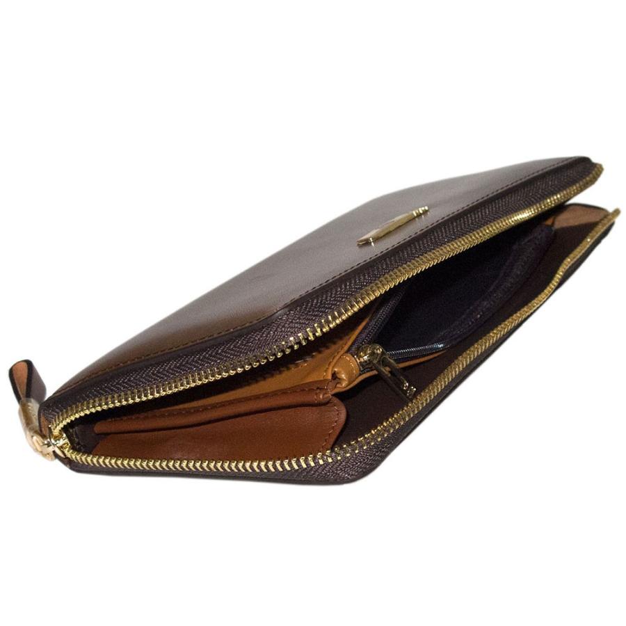 新品 最高峰皮革 L字ファスナーの本革　ラウンドファスナー　ブラウン ストラップ付 |  | 04