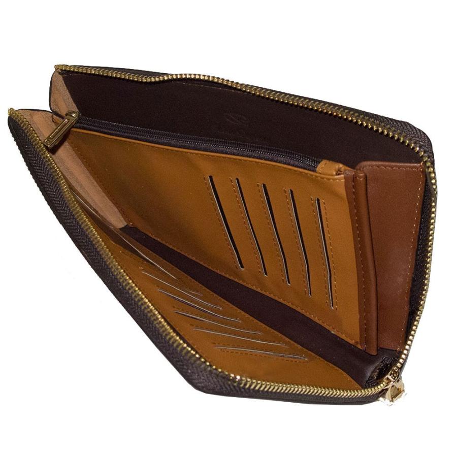 新品 最高峰皮革 L字ファスナーの本革　ラウンドファスナー　ブラウン ストラップ付 |  | 05