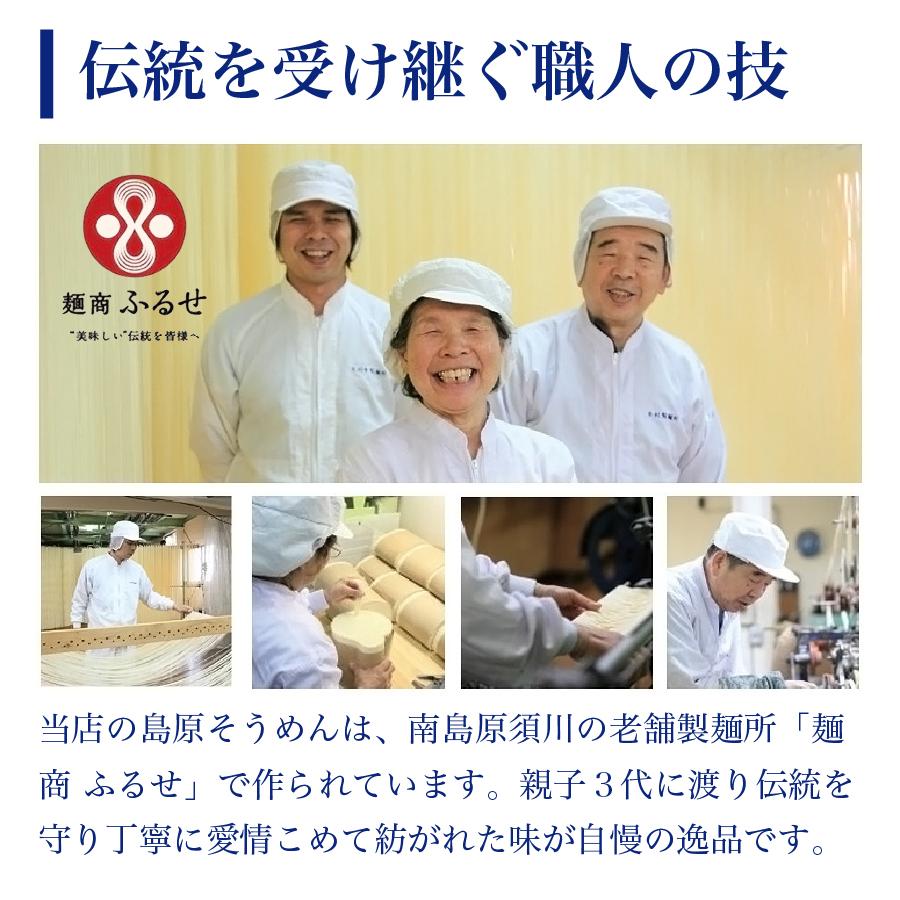 九州からの贈り物 伝統の技 麺商ふるせ 長崎 島原伝統 手延べ素麺 10束